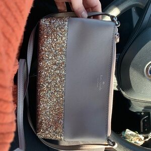 Kate Spade Sparkle Crossbody Bag - Gold and Gray with wallet